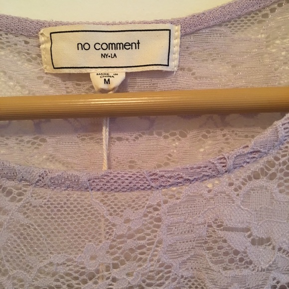 Cold Shoulder Lace Light Purple Top - Picture 4 of 4